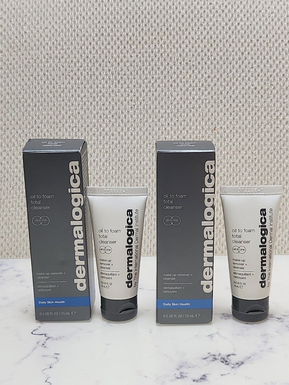 2 Dermalogica Oil To Foam Total Cleanser Make-up Remover 0.5 Fl Oz Mini Size